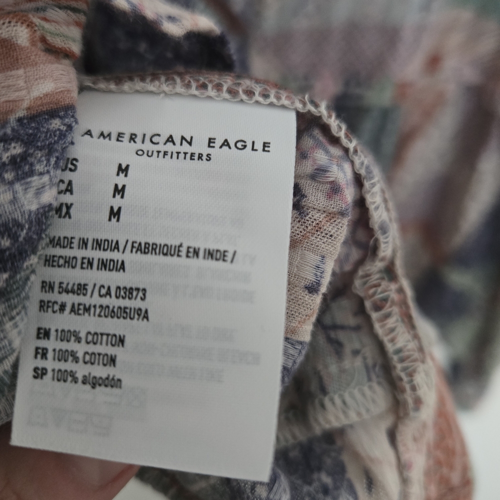 American Eagle Patchwork Patterned Cotton Peasant… - image 6